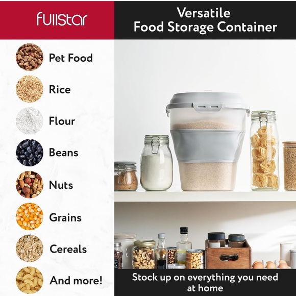 Rice Container 50 Lbs - Collapsible Large Food Container with Wheels - Rice Disp - Picture 6 of 10